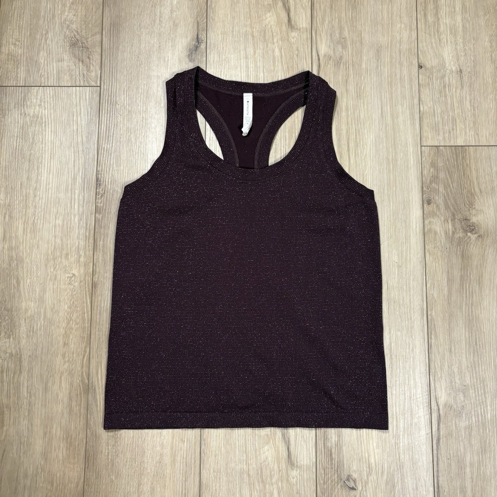 Athleta Momentum Seamless Racerback Tank Top Womens M Spiced Cabernet‎ Sparkle